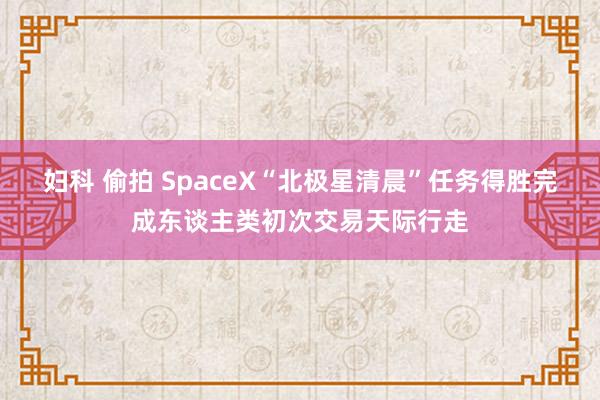 妇科 偷拍 SpaceX“北极星清晨”任务得胜完成东谈主类初次交易天际行走