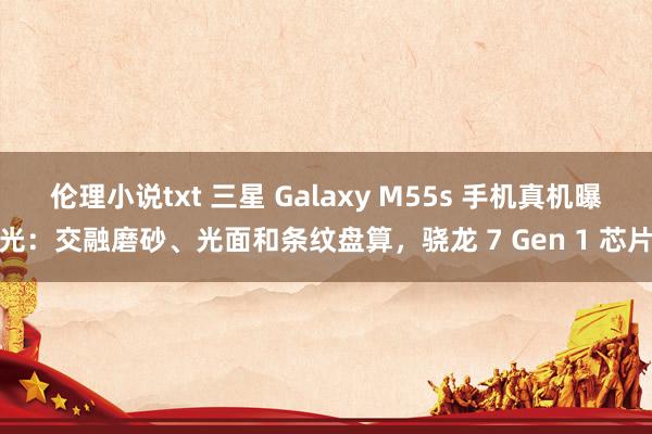 伦理小说txt 三星 Galaxy M55s 手机真机曝光：交融磨砂、光面和条纹盘算，骁龙 7 Gen 1 芯片